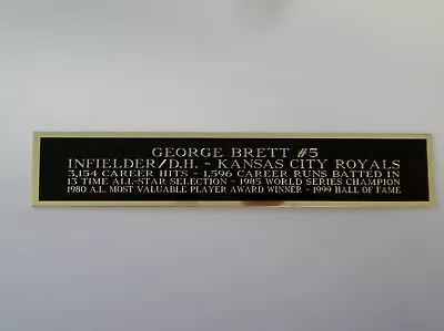 George Brett Baseball Card Kansas City Royals Display Case Nameplate 1.25  X 6  • $6.50