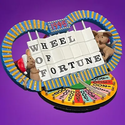Hallmark Wheel Of Fortune Xmas Tree Ornament Vtg Santa Mice Letter Game Spins • $11.50