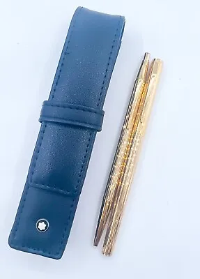 Montblanc Noblesse Gold Plated Ballpoint Pen Fountain Pen 14k Gold Nib W Pouch • $260