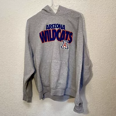 Arizona Wildcats U Of A Hoodie Men’s L Grey Pullover Sweatshirt Russell Athletic • $24.95