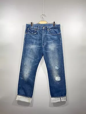 LEVIS VINTAGE CLOTHING LVC Mens Patchwork Selvage Denim Used Jeans Size W38 L34 • $160