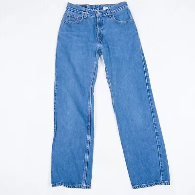 VTG Levis Jean Women 27x31 Blue Guys Fit 9 Jr Medium Low Rise 90s Zip Fly Cotton • $45.99