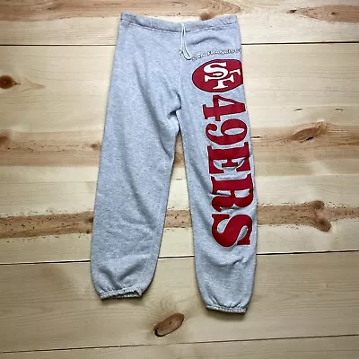 VINTAGE San Francisco 49ers Sweatpants Medium Gray Pants Drawstring Football 80s • $29.99