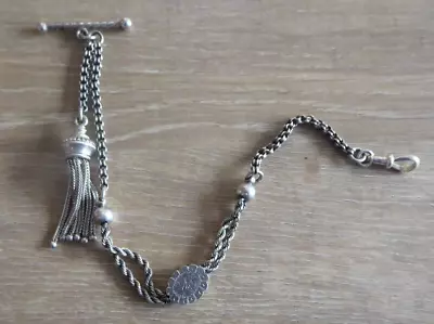 Quality  Antique Solid  Silver  Albertina Pocket Watch Chain • $117.15