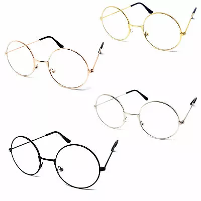 Clear Round Lennon - Glasses Wizard Frame Lennon Ozzy Novelty Joke Fancy Dress • £2.85