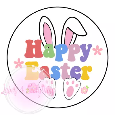 Easter Stickers Happy Bunny Feet Rabbit Face Easter Egg Party Sweet Cone Hamper • £1.99