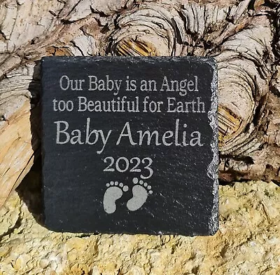 Personalised Baby Loss Memorial Plaque Grave Marker Stone In Memory Miscarriage • £5.99