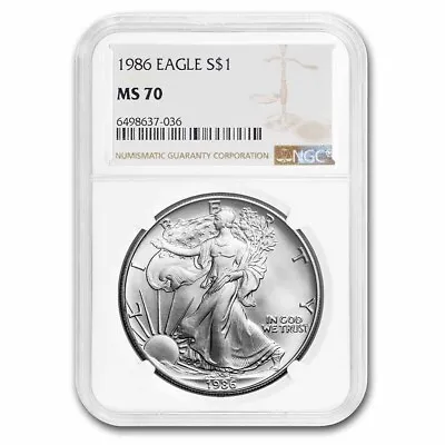 1986 American Silver Eagle MS-70 NGC • $917.95