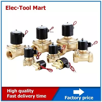 $21 • Buy 2 Way Electric Solenoid Valve Air Water Oil Brass Normal Closed N/C 12V 24V 240V