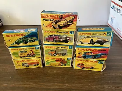 Lot Of 10 Matchbox Empty Most Have Missing End Flaps • $5.45