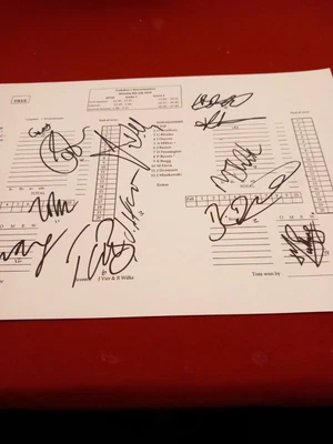 £4.99 • Buy Yorkshire Vs Worcestershire 2 11 Signed Cricket Scorecard Signed By 12 Yorkshire