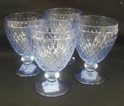 Villeroy And Boch Crystal Boston Blue Set Of Four Water Goblets • $52.88