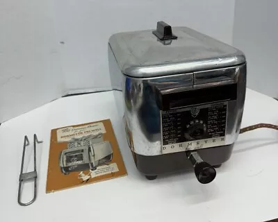 Vintage DORMEYER Fri-Well Model 6000 W/ Basket + Lid Mini Deep Fryer W/ Drain • $63.99