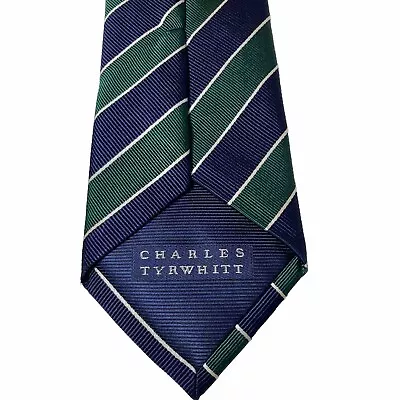 Charles Tyrwhitt Tie Silk Blue And Green Striped • $35
