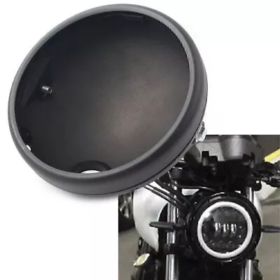 Motorcycle Headlight 7-Inch Retro LED Headlight Shell For Harley Matte Black • $41.33