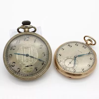 Vintage Elgin Model 3 & 7 12S 16S 17J 7J Pocket Watches Lot Of 2 #WB719-5 • $11.50