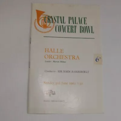 Programme Halle Orchestra Crystal Palace Concert Bowl June 1962 • £0.99