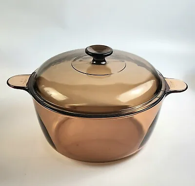 5 Qt Dutch Oven Visions Amber By CORNING 4.5 L - Made In USA - • $90