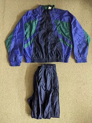 Vintage Nike Track Suit Mens Large Two Piece Set Warmup Purple Lined Colorblock  • $109.99