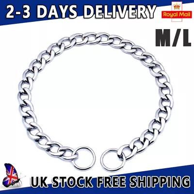 £4.59 • Buy Stainless-Steel Dog Choke Collar Metal Chain Slip Pet Training Walking Choker