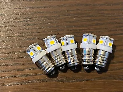 5 New Warm White Screw Base LED Lamp Light Bulbs 6v 6.3v 8v Replace #40 #46 E10 • $13