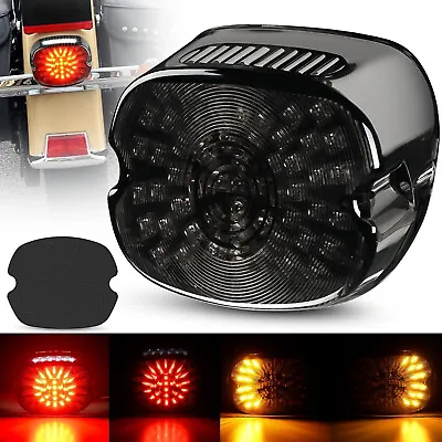 Motorcycle Tail LED Brake Turn Signal Rear Light Low Profile Smoked Taillight • $23.99