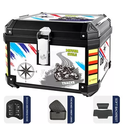 48L Motorcycle Rear Top Tail Trunk Box Large Capacity Storage Luggage ABS Case • $264.69