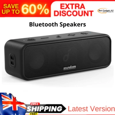 $106.73 • Buy Soundcore 3 Bluetooth Speaker With Stereo Sound, Pure Titanium Diaphragm Drivers
