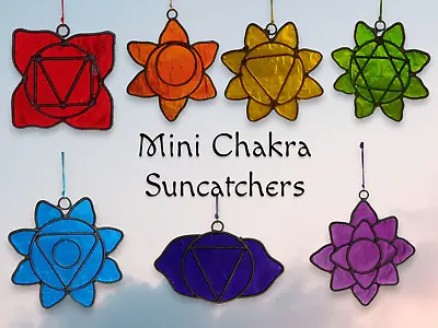 Fair Trade Handmade Mini Chakra Suncatcher Gift Sets - Energy Balancing Healing • £8.99