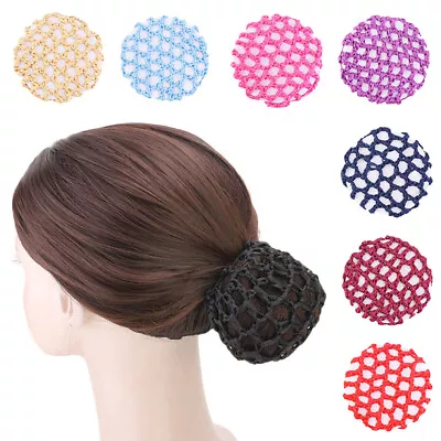 Womens Girls Bun Cover Elastic Hair Net Ballet Dance Skating Crochet Headwear • £1.19