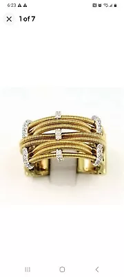 Amazing18k Marco Bicego & Station Diamond & 8 Strand Ring Sz. 7 • $1700