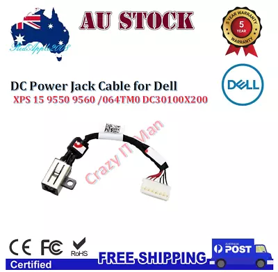 DC Power Jack Cable For Dell XPS 15-9560 15-9570 15-9550 15-9530 Precision 5510 • $9.99