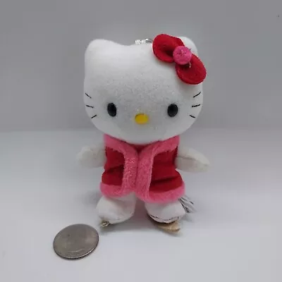 Rare Vintage Hello Kitty Nakajima Plush Keychain Pink Ice Skater (2003) • $174.99