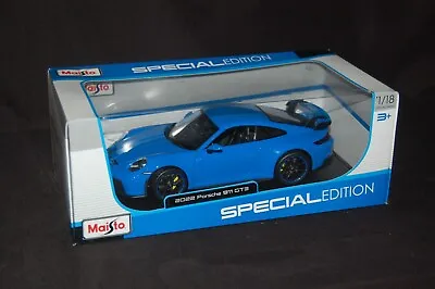1/18 Maisto 2022 Porsche 911 GT3 Blue Diecast Special Edition • $39.99