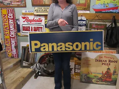 VINTAGE ORIGINAL 1970's LIGHTED PANASONIC DEALER DISPLAY SIGN DOUBLE SIDED SIGN • $575