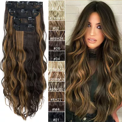 £14.31 • Buy Balayage Clip-In Natural AS Human Hair Extensions Full Head Skin Weft Ombre Long