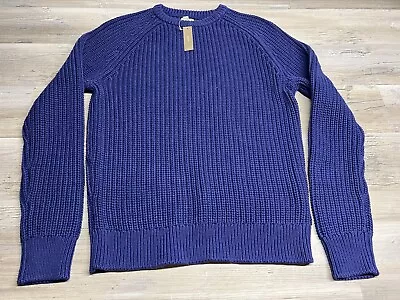 NEW J Crew Size L Heritage Cotton Crewneck Sweater Style BI843 Chunky Knit • $34.99
