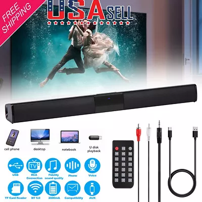 Wireless Surround Sound Bar 4 Speaker System Bluetooth Subwoofer TV Home Theater • $55.88