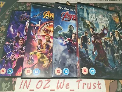 Avengers: 1-4 Inc Assemble Age Of Ultron Endgame (DVD 2019 Box Set Bundle) • £3