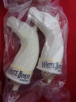 Vtg Horse Head Bottle Pourers Cork Stoppers White Plastic Barware Sealed NEW • $2.95