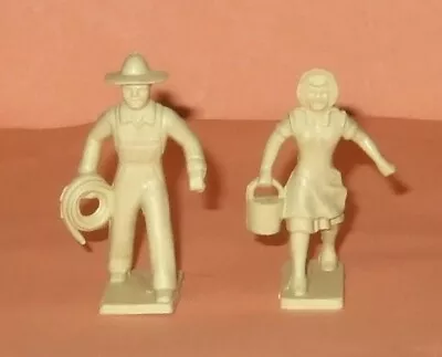 1950's Marx FARMER & WIFE Figures For MARXVILLE FARM PLAYSET • $19.50