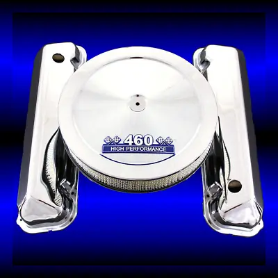 Chrome Valve Covers And 460 Emblem Air Cleaner Combo Fits Ford 429 460 Engines • $114.99