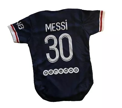 Paris Saint-Jermain Messi #30 One Piece Baby Mameluco 12 Months Soccer Blue • $24.95