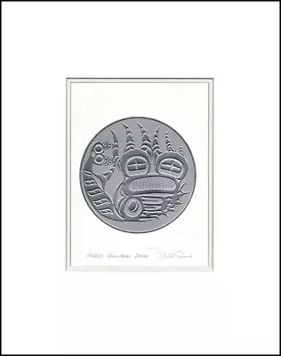  Silver  HAIDA BULLHEAD DRUM By Bill Reid - 11  X 14  Matted Art Print • $27.88