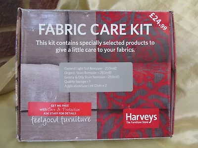 Harveys Sofa Fabric Care Kit Soil Remover Oil Grease Stain Removers Sponge Cloth • £12