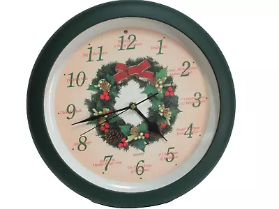 Vintage 12 Days Of Christmas Musical Clock Christmas Wreath • $18