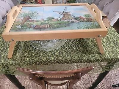 Ter Steege Tile & Wood Bed Tray Hand Decorated In Holland Vintage Breakfast Tray • $99.89