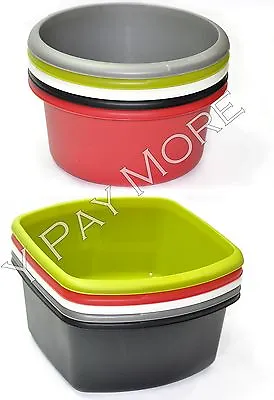 Plastic Circular / Rectangular Baking Mixing Salad Washing Up Bowl Basin Kitchen • £6.74