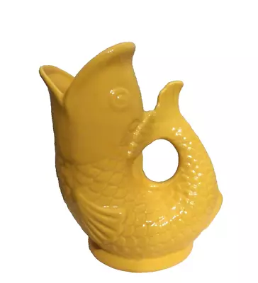 Giftcraft Gluggling Yellow Fish Pitcher 5 Cup 40 Oz. 7 X 4.5 X 9” FREE SHIP • $34.99