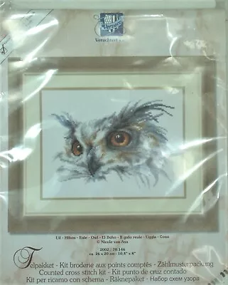 OWL Face Counted Cross Stitch Kit 26cm X 20cm Vervaco By Verachtert NEW 86369 • $58.41